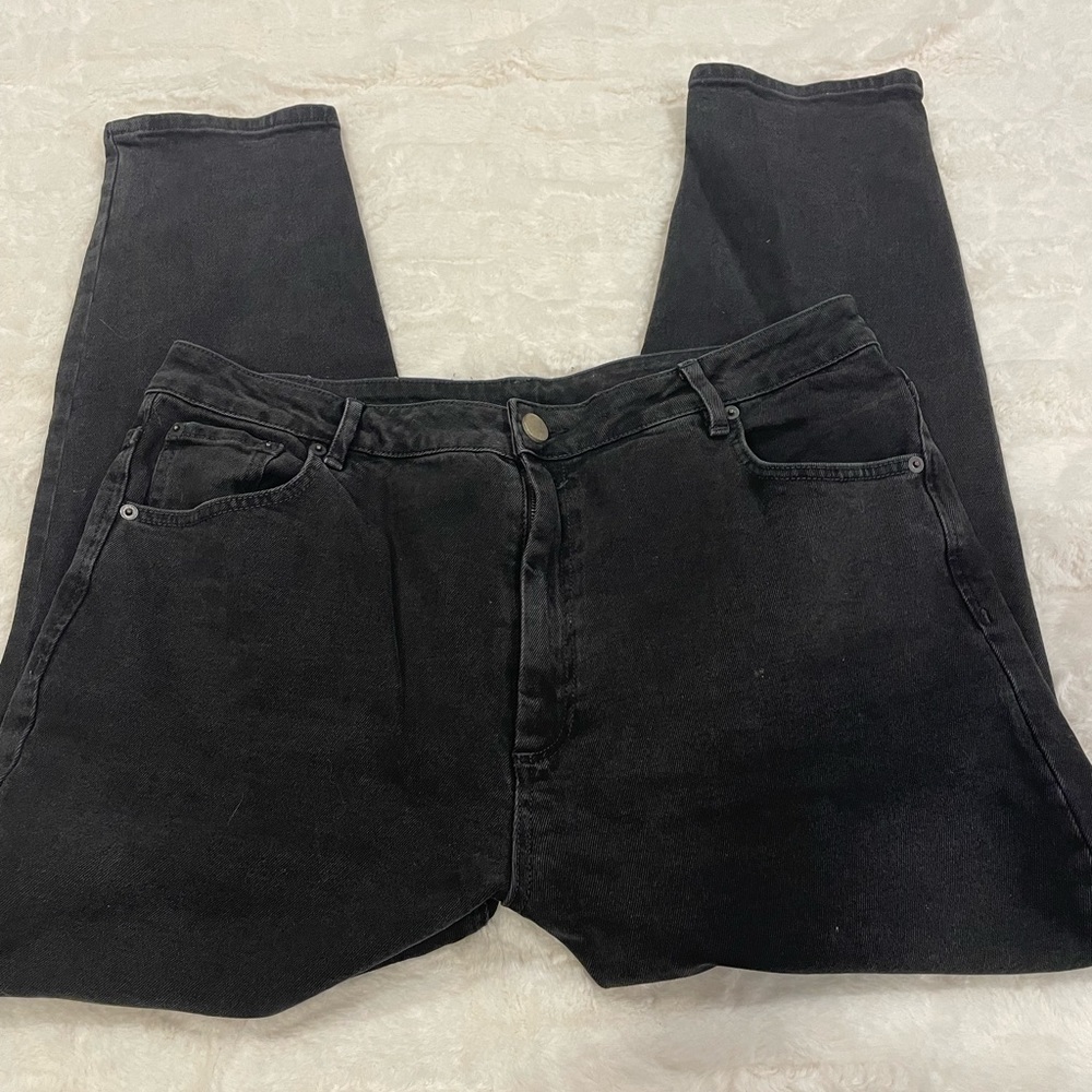 ASOS black distressed mom jeans